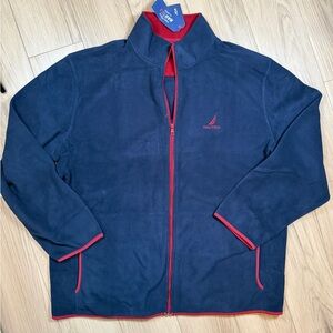 Nautica Men's Dark Blue Full Zip Fleece Jacket NWT 3XL